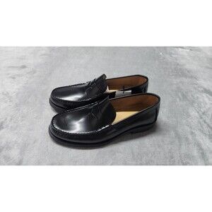 NWT Mango Men's Size 10.5 Black 100% Leather Aged Leather Loafers Shoes